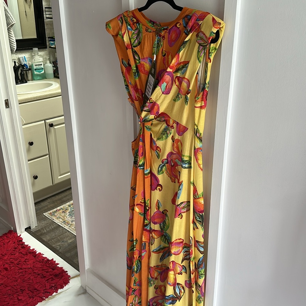 Farm Rio Caju Vibrant Floral Maxi Dress large